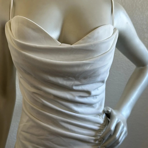 NWT Zara White Draped Midi Dress - Picture 12 of 13